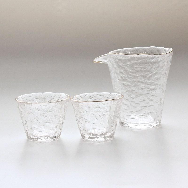 冷酒器セット 口金岩肌片口酒器セット おしゃれ 退職 誕生日 お祝い ギフト 贈り物 プレゼント OT-359【ハンドメイド】