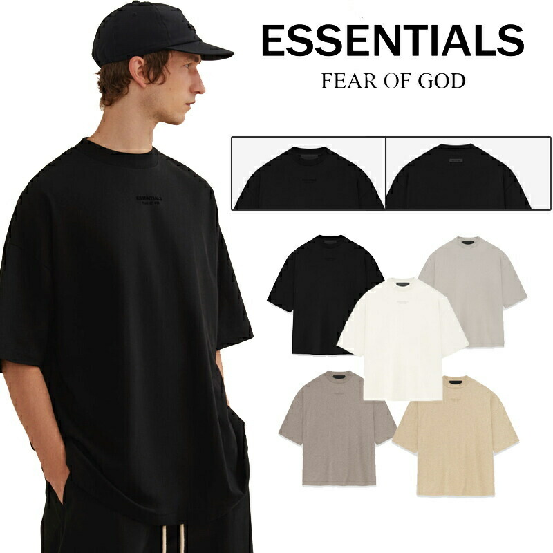 FOG ESSENTIALS ロゴ 半袖シャツ Tシャツ T-shirt 両面ロゴ メンズ レディース オーバーサイズ オフホワイト フィアオブゴッド Fear Of God　ユニセックス 春夏 夏 半袖 正規品 男女兼用｜Kstyle11