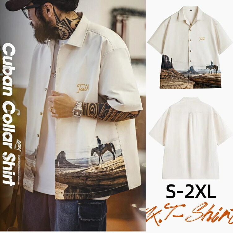 楽天市場】MIBEBE メキシカンシャツ キューバシャツ 半袖シャツ