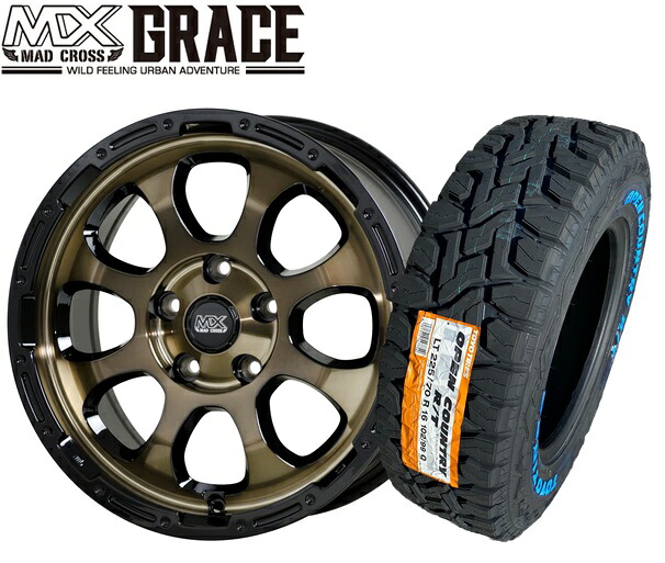 ☆送料無料☆ホットスタッフ マッドクロス グレイス BRC/BK 16インチ7.0J+38 5H114.3 TOYO オープンカントリーR/T 225/70R16 102Q デリカD5 アウトランダー タイヤホイール4本セット 86,878円