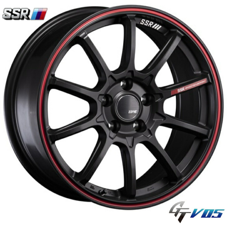 SSR GTV05 19インチ 8J+45 5H114.3 フラットブラック/レッドライン 新品ホイール4本