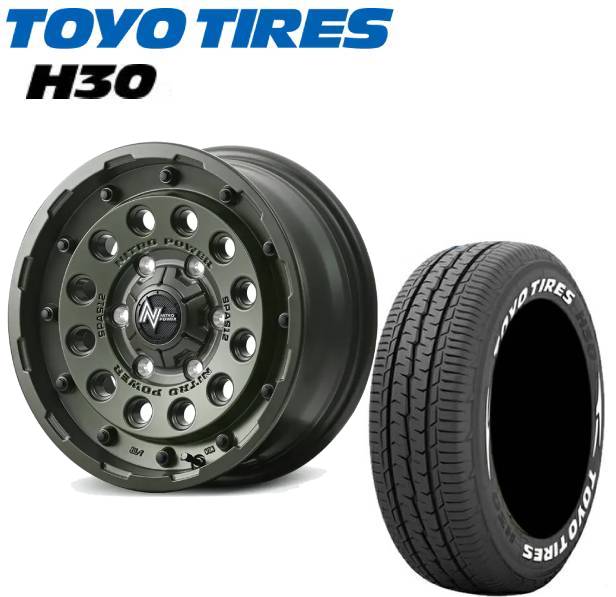 ■TOYO H30 トーヨー ホワイトレター 215/65R16 C 109/107R ■MID WHEELS NITRO POWER H12 SHOTGUN 16インチ 6.5J+38 6H139.7 SOG サマータイヤホイールセット ハイエース用