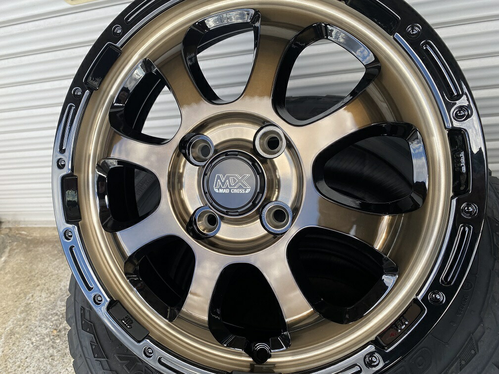 ☆送料無料☆HOT マッドクロスグレイス 15インチ 4.5J+45 4H100(PCD100) トーヨー OPEN COUNTRY R/T (オープンカントリー) RT 165/60R15 ハスラー/キャストアクティバ タイヤホイール4本セット