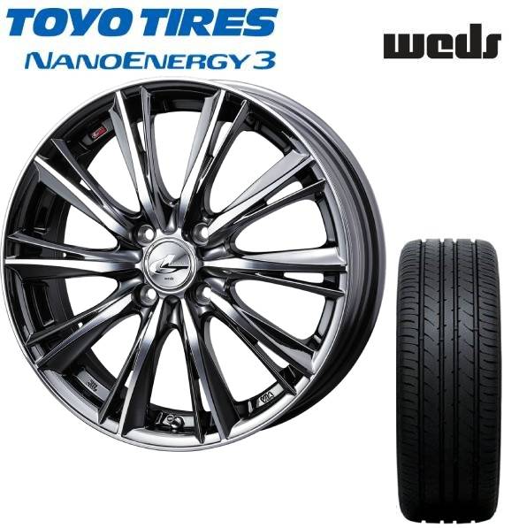 ■TOYO （トーヨー) NANOENERGY3 165/55R15 ■WEDS ウェッズ LEONIS WX 15インチ 4.5J+45 4H100 BMCMC サマータイヤホイールセット 軽自動車用