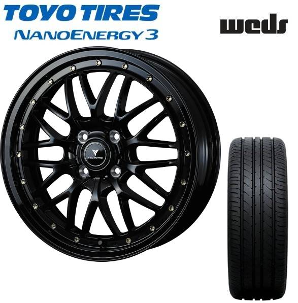 ■TOYO （トーヨー) NANOENERGY3 165/55R15 ■WEDS ウェッズ NOVARIS ASSET M1 15インチ 4.5J+45 4H100 FMBK サマータイヤホイールセット 軽自動車用 57,167円
