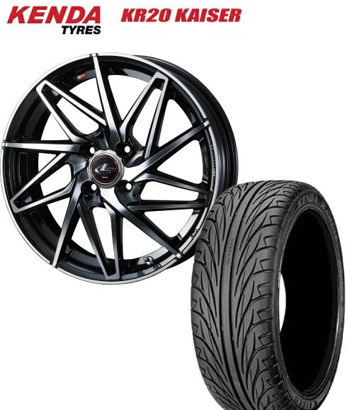 ■ケンダ KENDA KR20 165/45R16 74V ■WEDS ウェッズ LEONIS レオニス IT 16インチ 5J+45 4H100 PBMC サマータ6 イヤホイールセット 軽自動車用