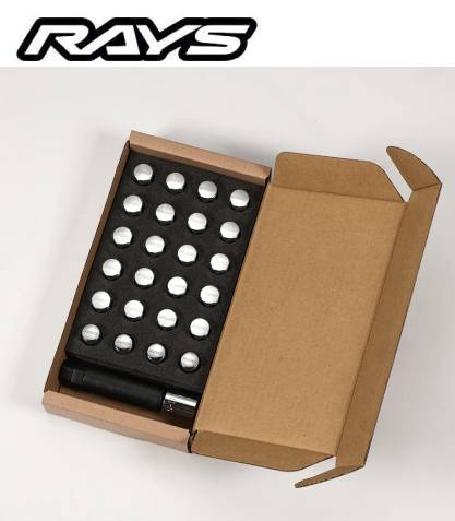 RAYS レイズ【RAYS 17HEX L31 NUT&LOCK M12X1.25/6H クロームメッキ】ロックナット付き 24個入(ナット×20 ロックナット×4) 6H用