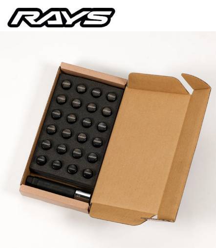 RAYS レイズ【17HEX M12XP1.5 6H用】ロックナットセット 60°テーパー座 ブラック 24個