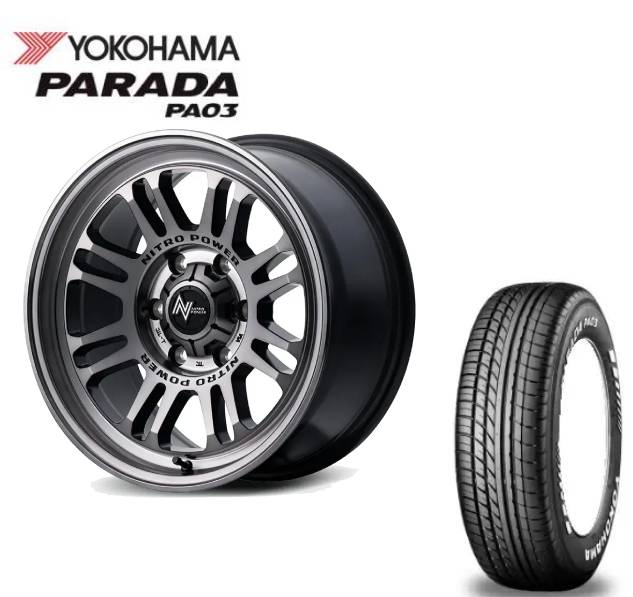 ■YOKOHAMA PARADA PA03 ホワイトレター 215/65R16C 109/107S ■MID WHEELS M16 ASSAULT 16インチ 6.5J+38 6H139.7 SSB サマータイヤホイールセット　ハイエース用