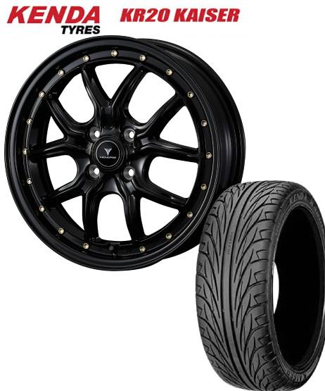 ■ケンダ KENDA KR20 165/45R16 74V ■WEDS ウェッズ NOVARIS ASSET S1 16インチ 5J+45 4H100 BLK/G サマータイヤホイールセット 軽自動車用 58,157円
