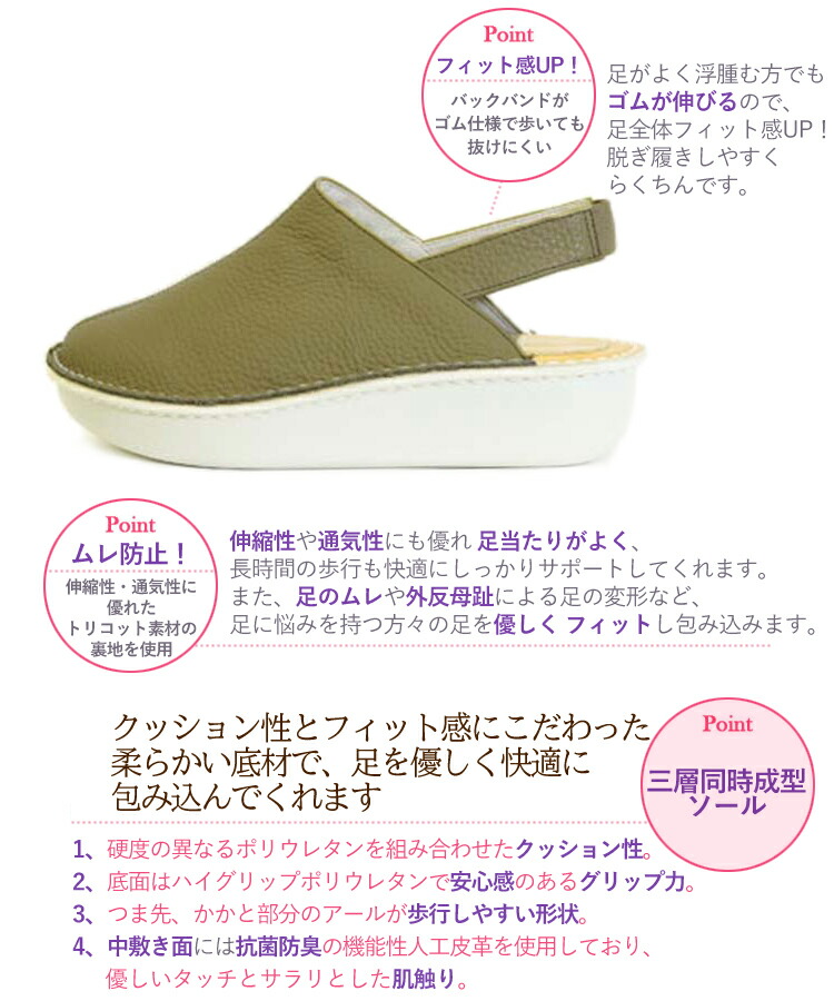 ミスキョウコNaturalMK4Eアウトステッチサボサンダル21531【送料無料】レディース靴シューズサンダルバックバンド日本製MissKyouko