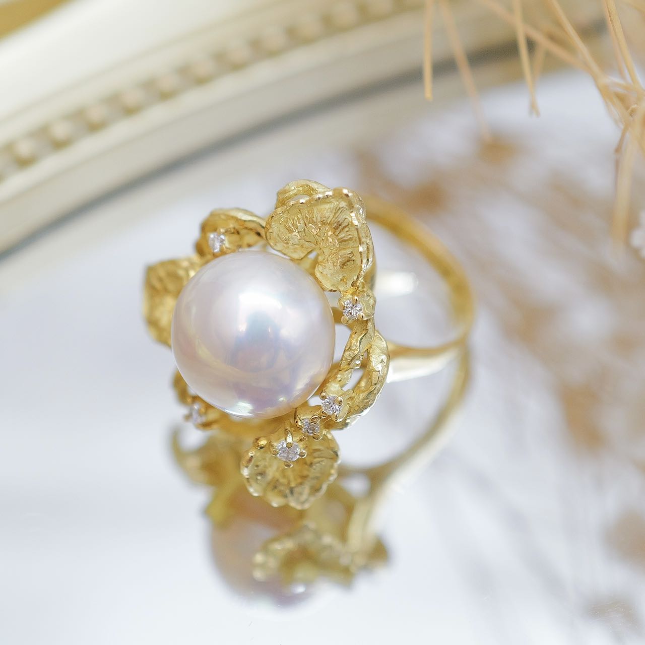 【良品】TASAKI 田崎真珠 リング ベビーパール 本真珠 シルバー TASAKI 田崎真珠 プチパールリング K18PG 10号 RC-4484-18KSG