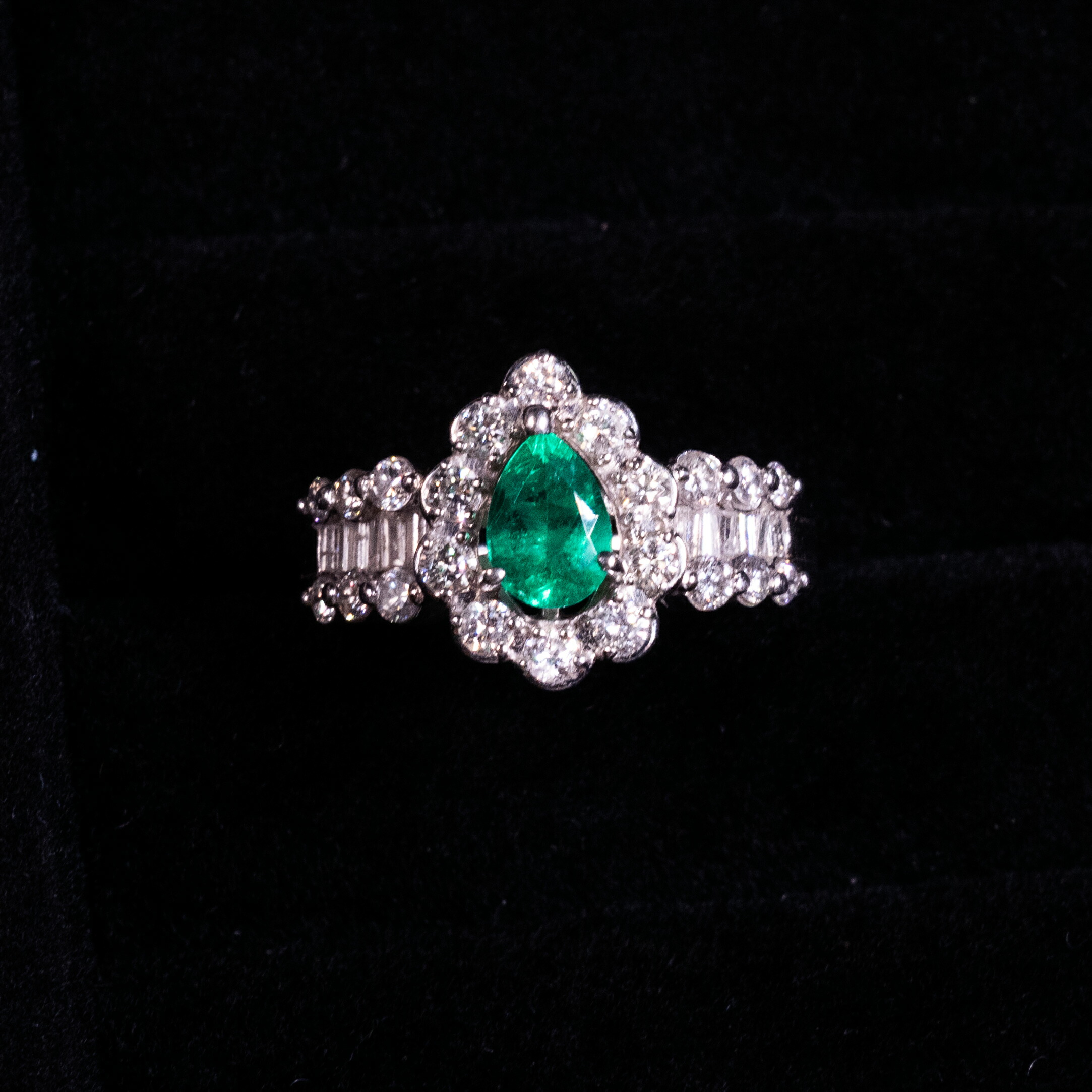 楽天市場】【中古】Pt900 エメラルドデザインリング