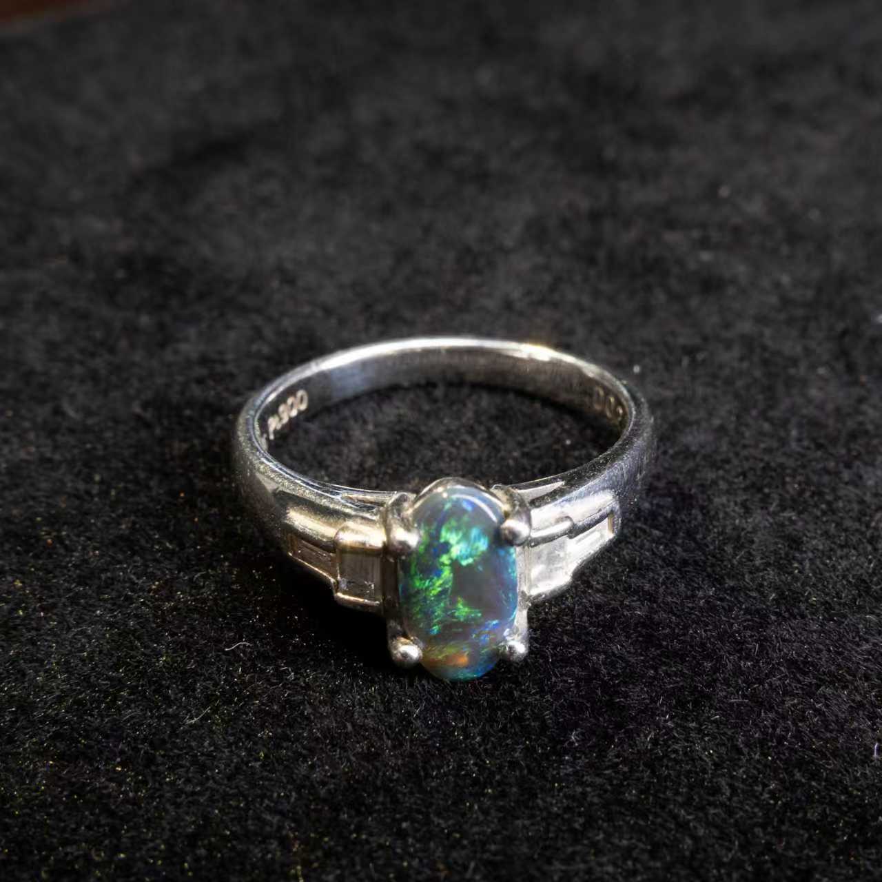 楽天市場】ブラックオパール 2.91 ダイヤモンド 0.90 リング PT900 約