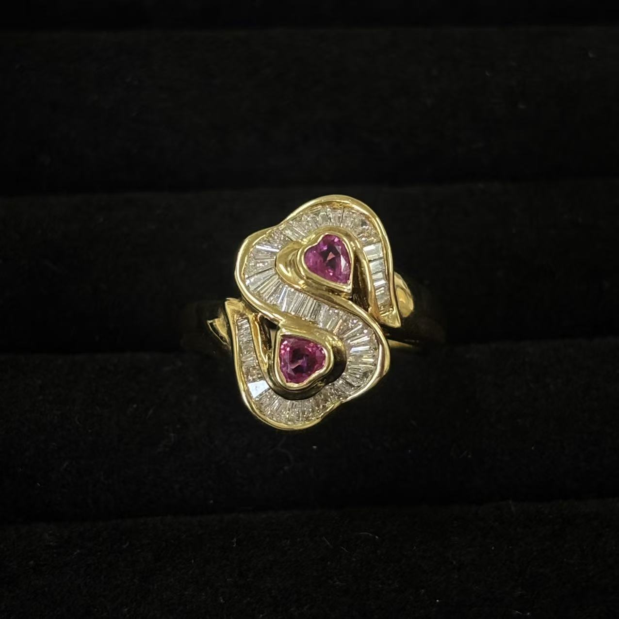 【中古】ルビー0.40ct ダイヤモンド0.75ct リング Pt900 10号