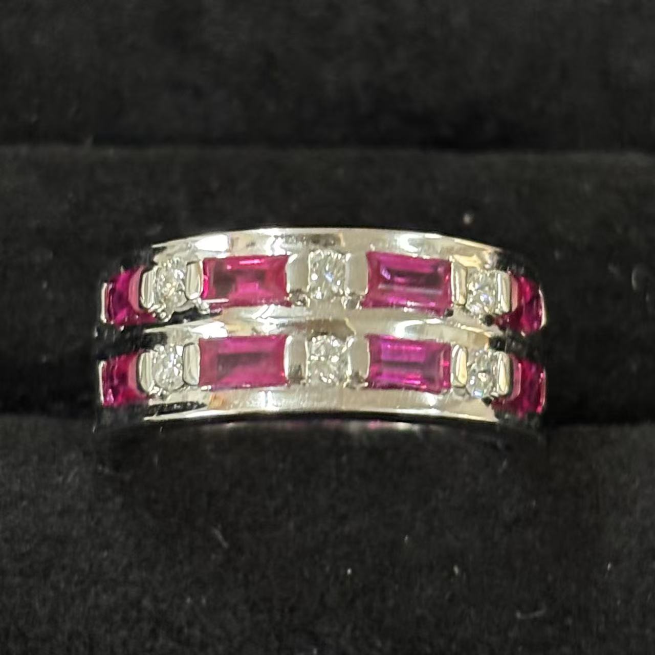【中古】ルビー0.80ct ダイヤモンド0.22ct リング K18WG 11号|小池屋