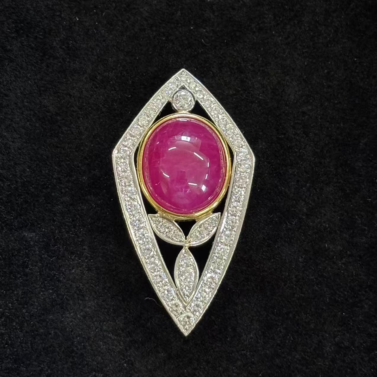 【中古】ルビー9.74ct ダイヤモンド0.9995ct ペンダント Pt900 K18｜小池屋