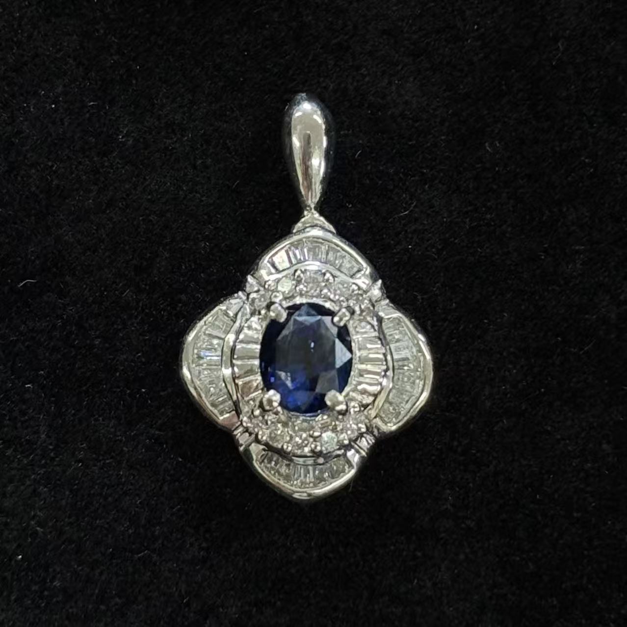 【中古】サファイア1.13ct ダイヤモンド0.35ct ペンダント Pt900 -X700411|小池屋
