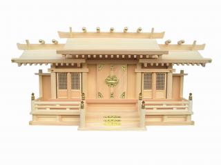神棚 透かし彫り付三社・大 (木曽ひのき) 桧 檜 ヒノキ 純国産 日本製 本体 三社 神具-仏壇・仏具・神具