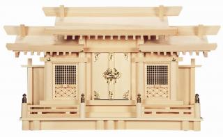 神棚 格子付三社・小 (木曽ひのき) 桧 檜 ヒノキ 純国産 日本製 本体 三社|クボデラネットショップ店