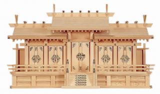 神棚 高級大型神棚 屋根違い五社・大 (木曽ひのき) 桧 檜 ヒノキ 高級神棚 純国産 日本製 マス組 モダン 本体 五社｜クボデラネットショップ店