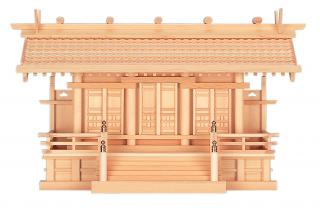 神棚 白山瓦大屋根通し三社・中 (木曽ひのき) 桧 檜 ヒノキ 純国産 日本製 本体 三社