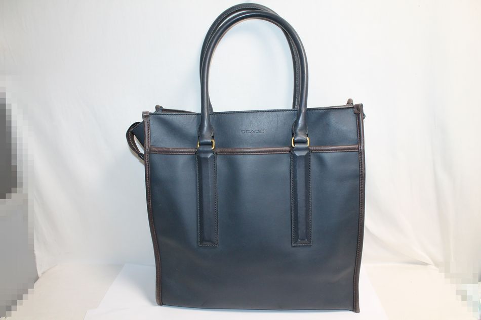 [中古] COACH トートバッグ 70725 ブリーカー グラブタンレザー 牛革 肩掛けカバン ネイビー 紺 メンズ レディース 男女兼用バッグ コーチ USED品