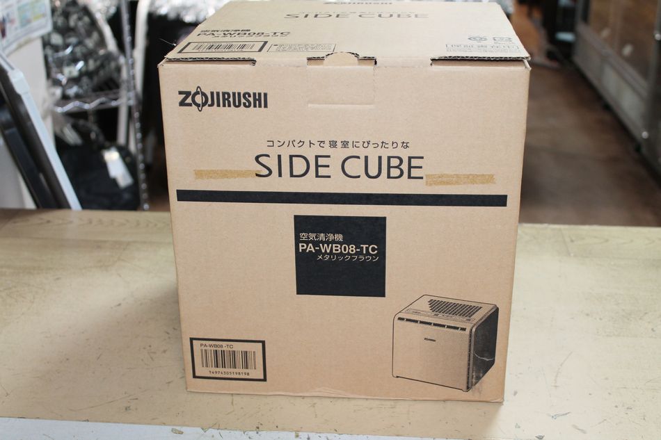 [中古] 未使用 ZOJIRUSHI 空気清浄機 SIDE CUBE PA-WB08-TC メタリックブラウン 適応面積～8畳 光センサー 花粉 ホコリセンサー 象印｜リサイクル半田店