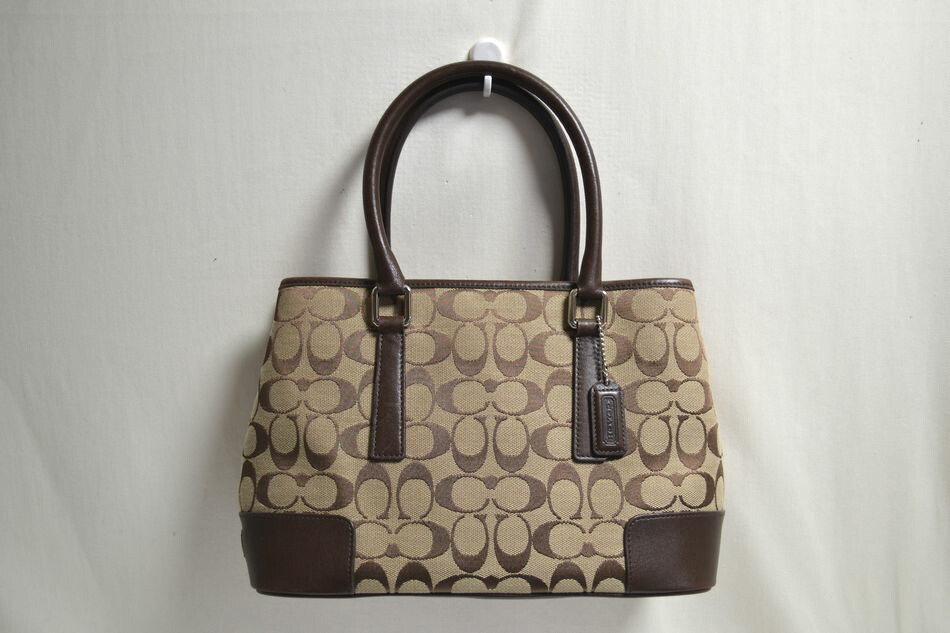[中古] COACH 書き判 トートバッグ ハンドバック 6089 ベージュ系 赤銅色系 校庭 なめし革 レディース 成人女性用 御徒面子 コーチ職 USED品