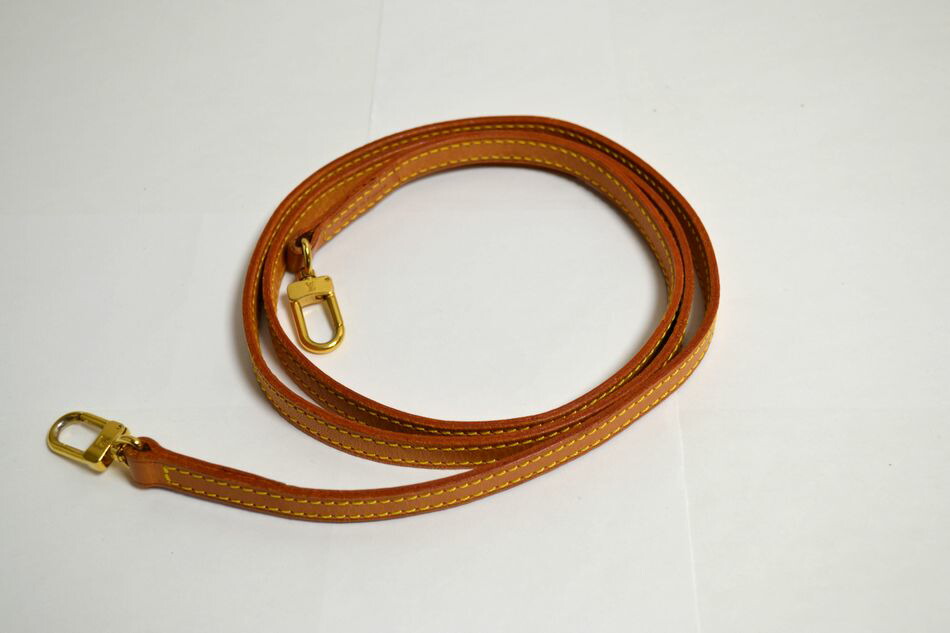 [中古] LOUIS VUITTON ストラップ 紐 ヌメ革 ゴールド金具 肩かけ レディース メンズ ルイヴィトン USED品