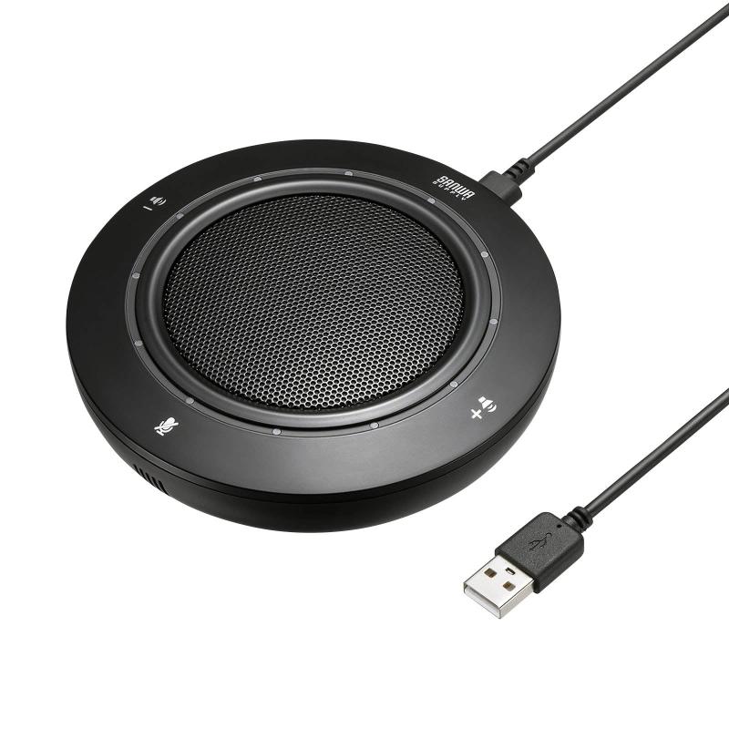 サンワサプライ(Sanwa Supply) USBスピーカーフォン マイク WEB会議 テレワーク 有線USB接続 Teams・Zoom・Skype対応 MM-MC36 ブラック