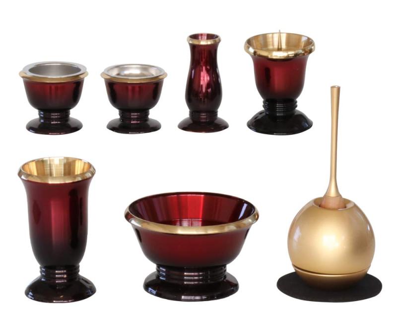仏具6点+おりんセット 【銀河 ワインレッド 3.0寸】｜Kudos21 店