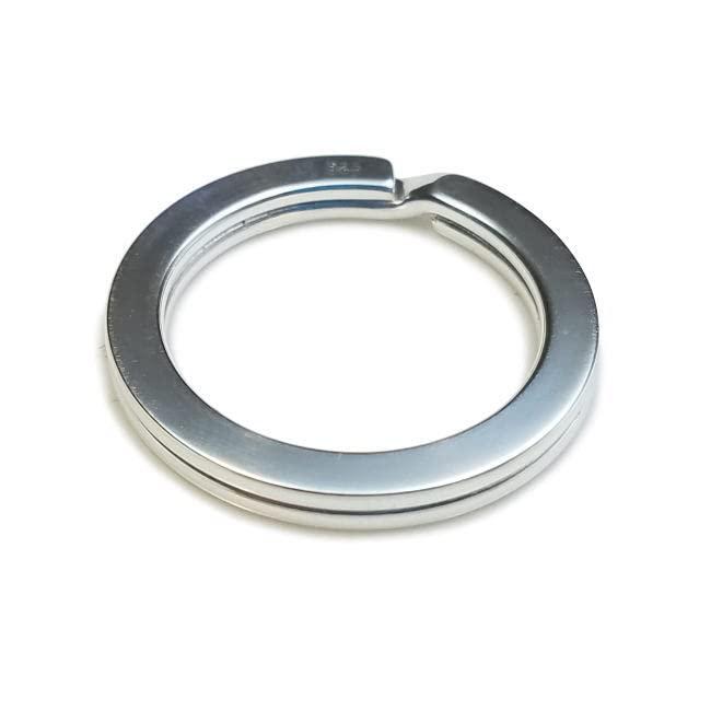 キーリング 平打ち型 二重カン キーホルダー マルカン １個売り/シルバーパーツ silver925 ハンドメイド マルカン 丸カン バラ売り リング 輪っか 部品 手作り スターリングシルバー 純銀 シル