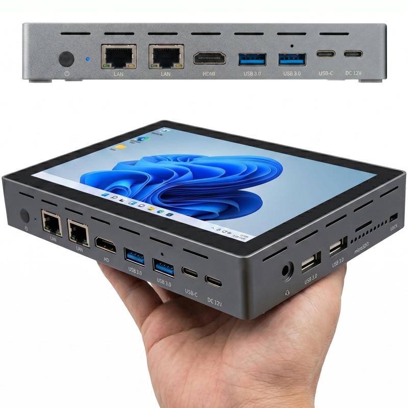 HigolePC ミニPC N100 Mini PC 16GB RAM 256/512GB ROM Windows 11 7インチ 高速Wi-Fi 小型PC 省電力 軽量 4K出力 2画面出力対応 省スペース デスクトップパソコン