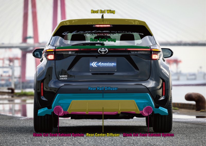 ヤリスクロス エアロパーツ リアウイング リアルーフ リアゲート リアガーニッシュ 簡単取付 Diy パーツ 車用品 ドレスアップ カスタムパーツ クールレーシング Kuhl ジャパン クルーズ トヨタ 日本製 Csg Com Py