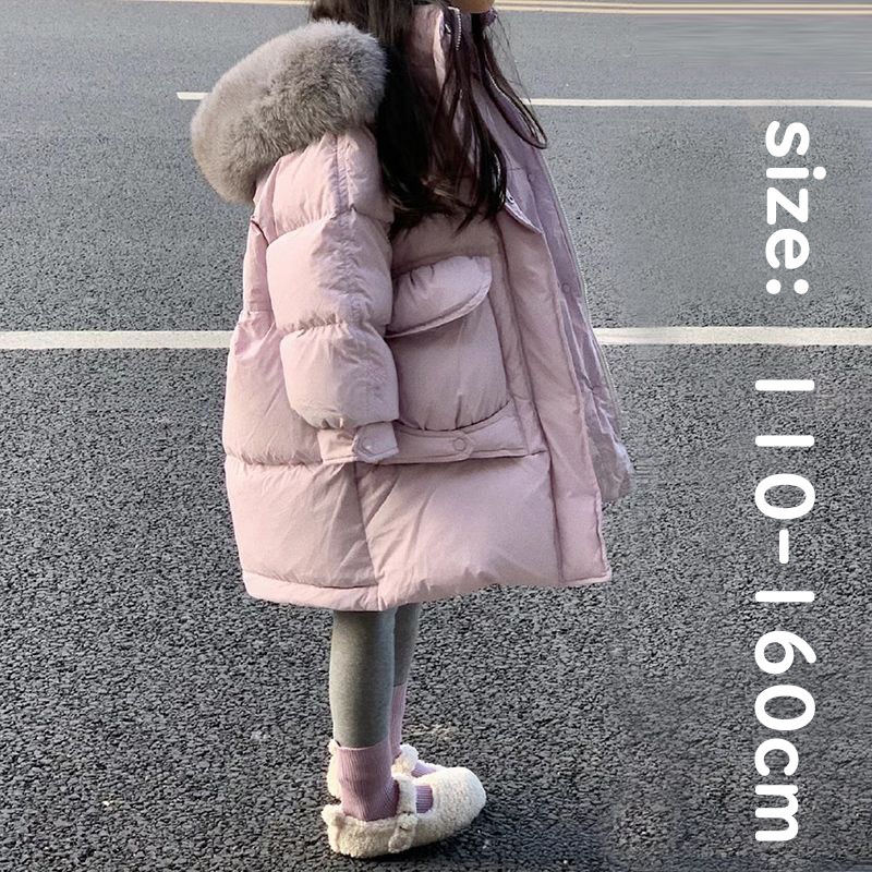 【送料無料】ダウンコート ダウンジャケット 子供服 女の子 ベビー キッズ ロング フード付き 通学 ことも服 キッズ服 ジュニア服 防寒 冬 裏起毛 厚手 ジュニア キッズ アウター コート キッズジャケット 中綿ダウンジャケット 110cm-160cm