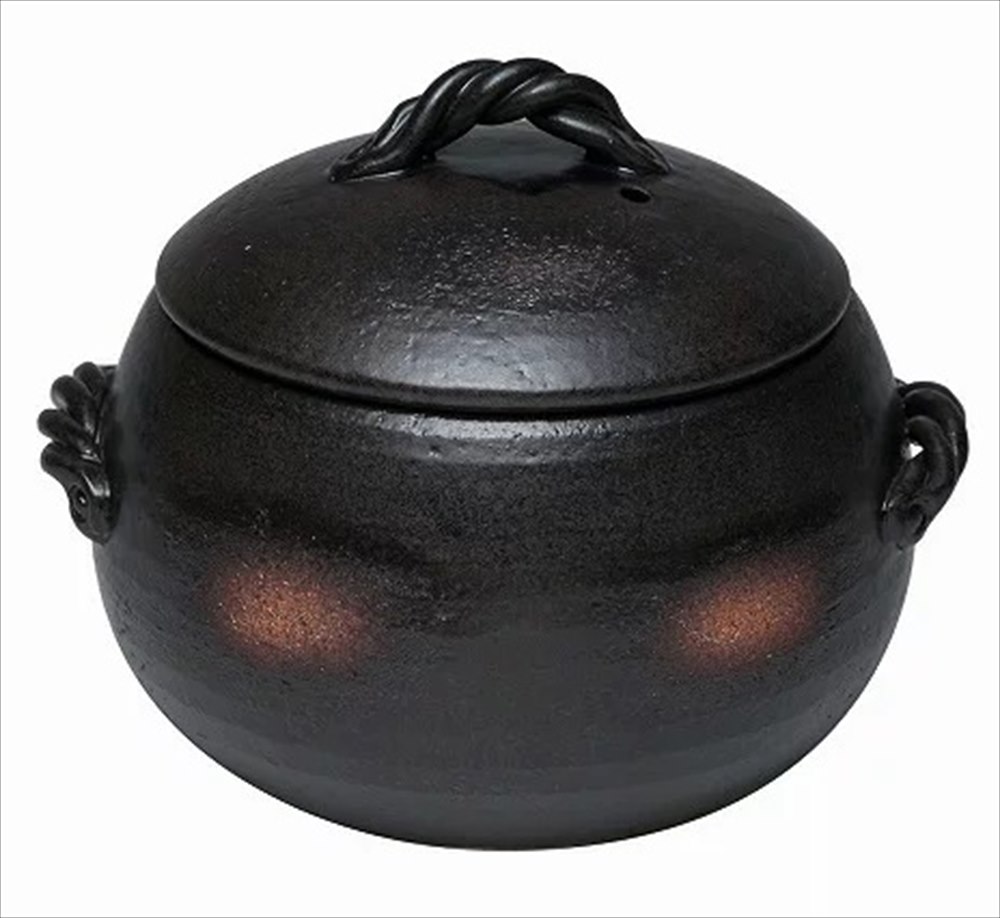 黒丸 ごはん鍋 7合炊き みすず 土鍋 田の実鍋28x24×21糎 直火 食べ物屋 はたご屋 和食器 飲食店 お役目用生生世世焼 国産 麻婆豆腐 お粥