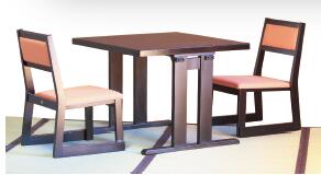 対面座敷テーブル 平安脚和洋兼用タイプ 　対面2人用 75×90×H62(32.5)cm /椅子別売 ダイニングテーブル 和室用テーブル 畳用テーブル 座敷タイプ 旅館 料亭 神社 寺院 公共 店舗 畳用 和洋兼用 座敷机 業務用 ※現在納期4週間前後かかります