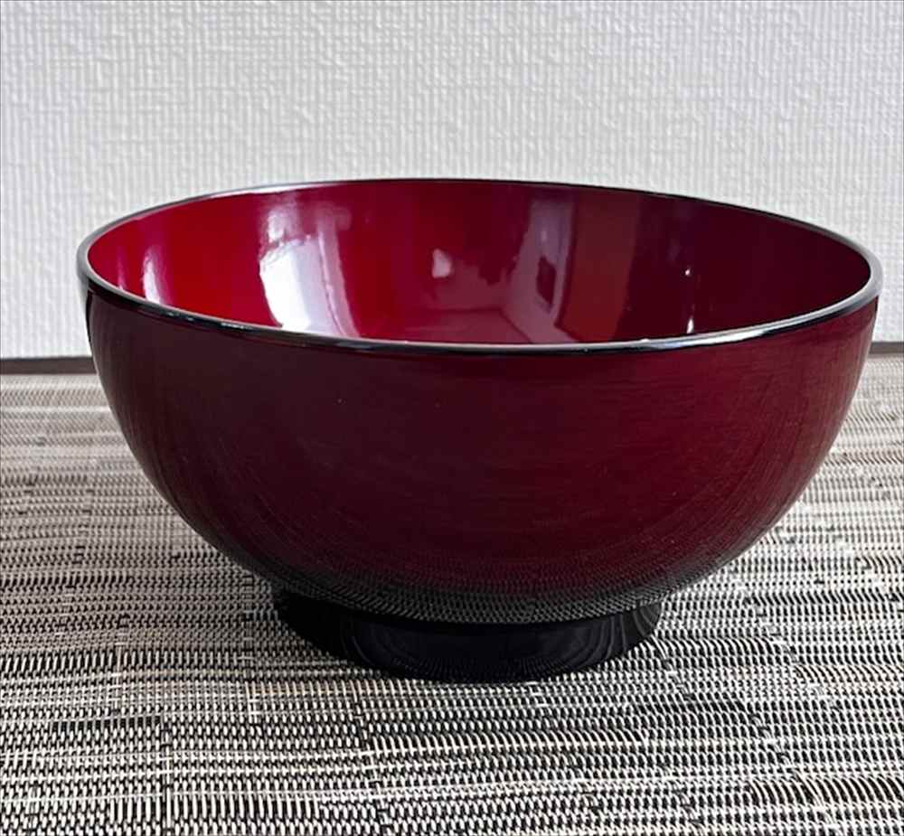 楽天市場】大椀 千段 木目 古代朱/溜4.5食器洗浄機＆電子レンジ対応