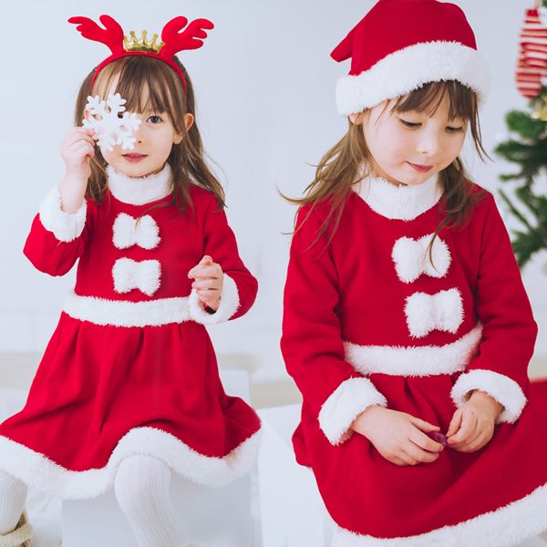 ギフト 一部 サンタ服 女の子 キッズ サンタコスプレ サンタクロース クリスマス衣装 3点セット ワンピース フード付き トナカイ コスチューム 仮装 演出服 子供服 サンタ衣装 コスプレ パーティー クリスマスプレゼント クリスマス 最大85 Offクーポン