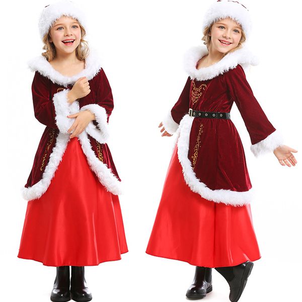 ギフト サンタ服 キッズ サンタコスプレ ワンピース 女の子 サンタクロース フード付き クリスマス コスチューム 仮装 演出服 子供服 サンタ衣装 キッズ服 コスプレ パーティー プレゼント 正規品直輸入