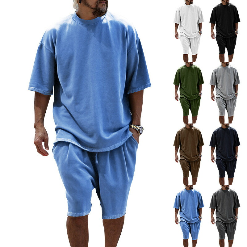 2点セット 半袖 tシャツ ショートパンツ タンクトップ メンズ スポーツ ウェアセット ゆったり 夏 半袖 メンズ トレンド 紳士服