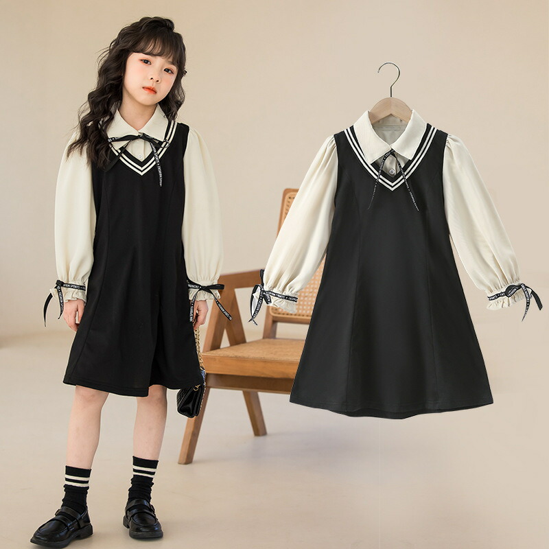 キッズ ワンピース 女の子 入学式 黒 フォーマル 長袖 入園式 卒園式 ワンピース 子供服 プリンセス 韓国子供服 ピアノ 発表会 秋 春秋 キッズ フリル キッズ フォーマル ガールズ フォーマル かわいい 子ども ピアノ 発表会 結婚式 入学式 入園式 七五三 チュール