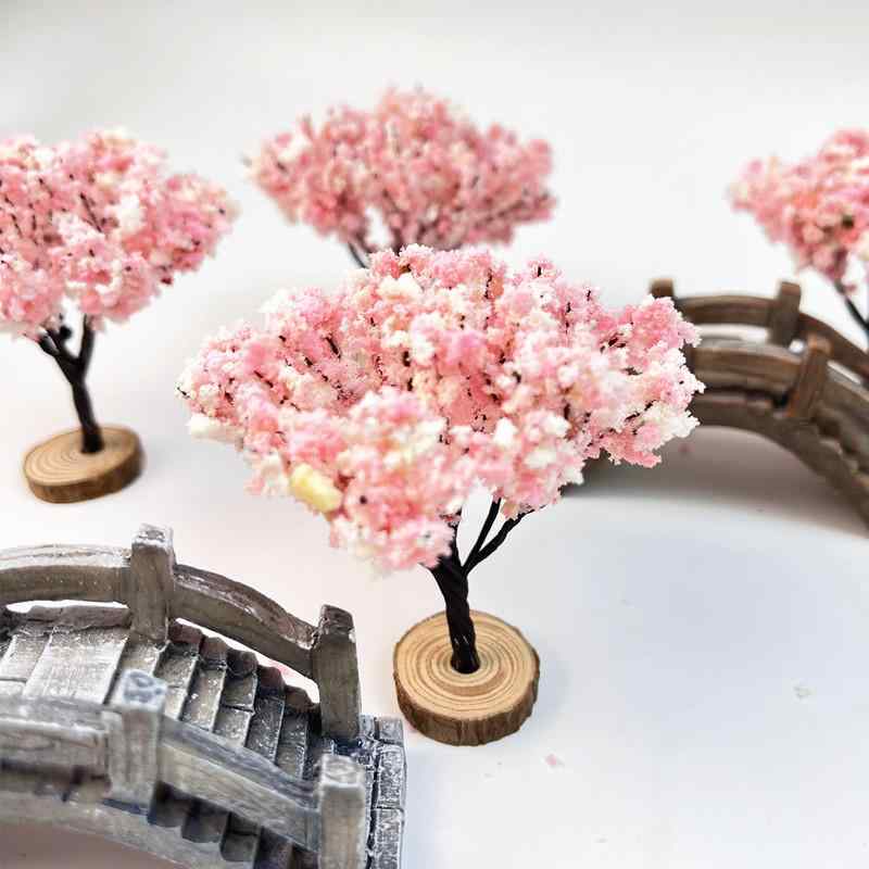 ミニチュア 桜の木 ジオラマ 苔 テラリウム ガーデン 庭 風景模型 撮影道具、プラモデル 箱庭 フィギュア