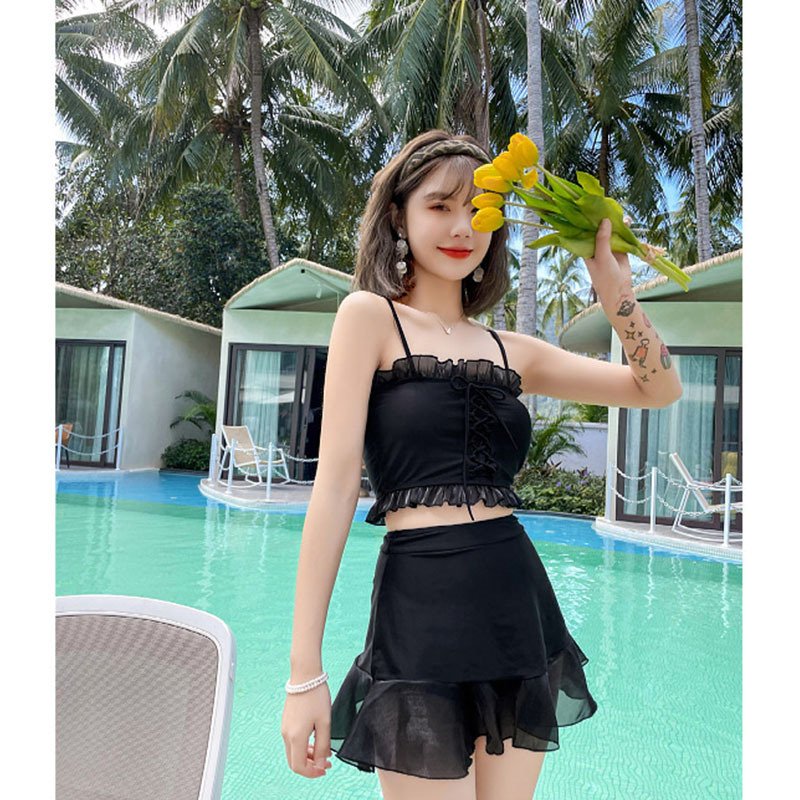 保証書付 大人気水着レディースビキニセパレートオフショルダー体型カバー着痩せ2点セットxl