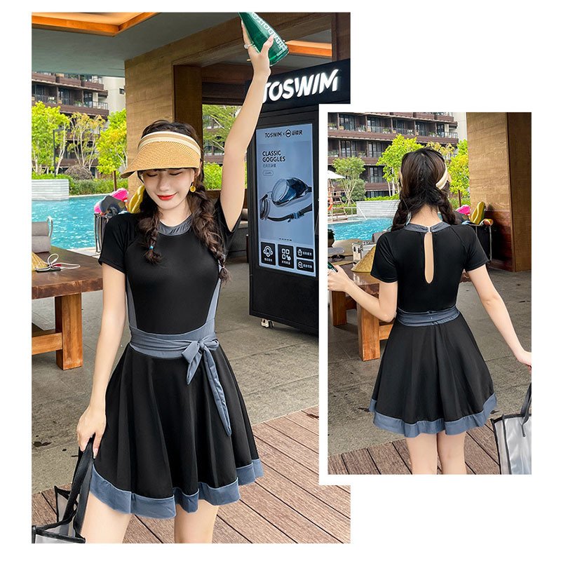 水着レディース体型カバーワンピース水着フィットネス水着スポーティー中学生高校生可愛い体型カバービーチウェアお洒落ママ水着水泳服