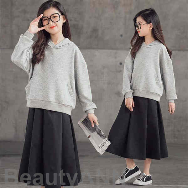 楽天市場】子供服 セットアップ パーカー 長袖 スカートセット グレー