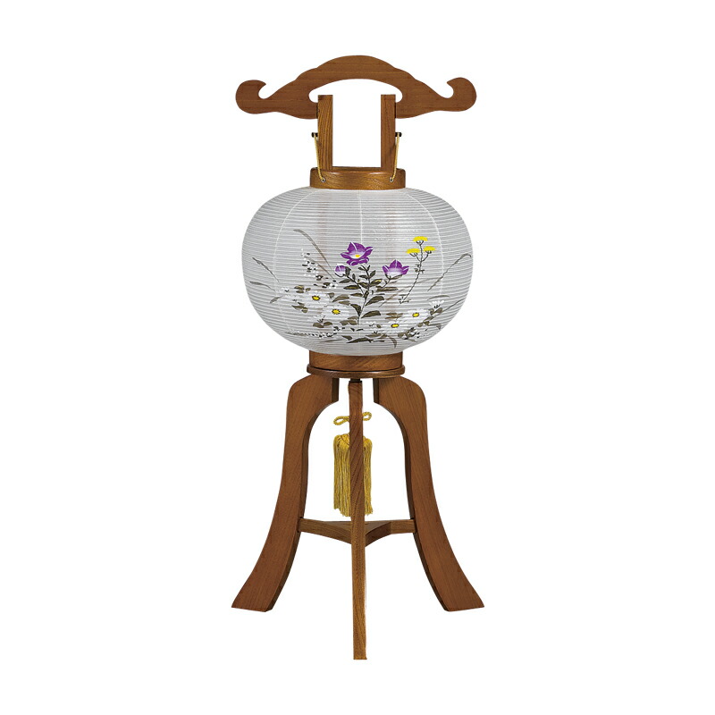 楽天市場】盆提灯ケヤキ色 No.156 (9号 回転行灯 マグネット組立式 絹