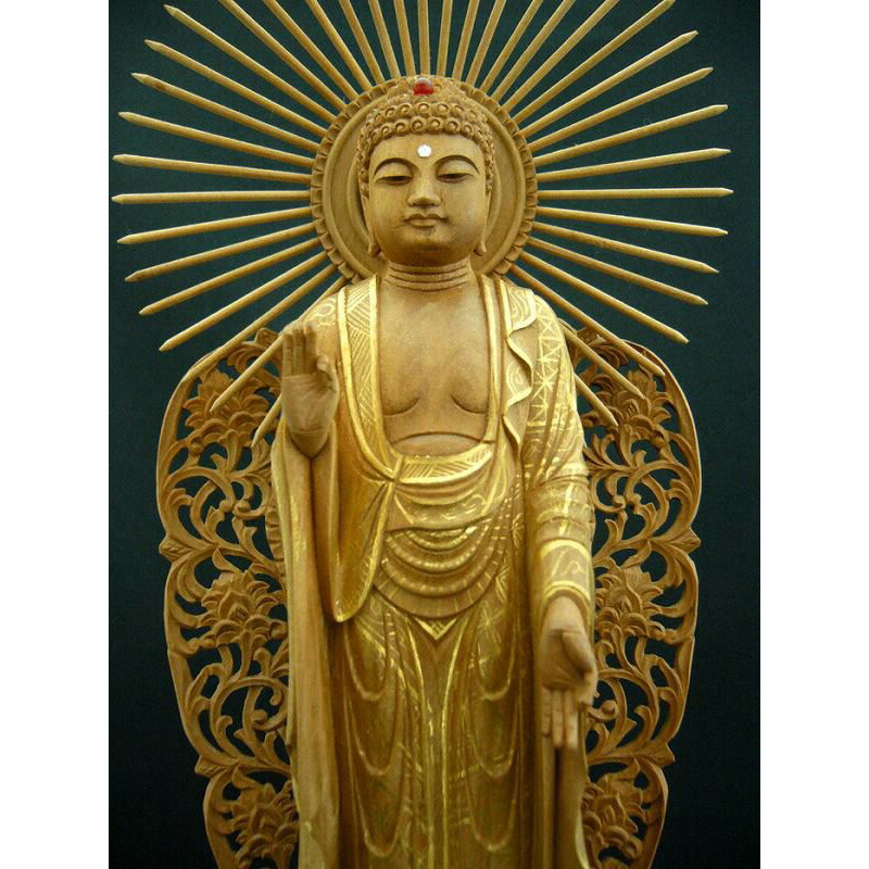 白檀　金泥書　丹型阿弥陀如来　4.5寸  六角ケマン台　木彫り　仏像アンティーク 楽天市場】仏像 総香木 新八角台座 舟立弥陀 飛天 金泥書 4.5