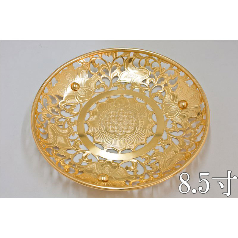【寺院用仏具】華篭「本金メッキ」 8.5寸｜仏壇・位牌のなーむくまちゃん工房